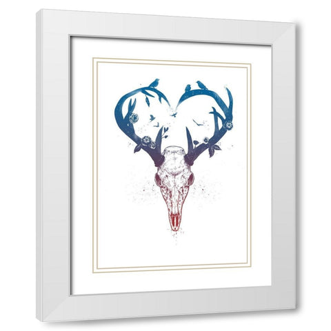 Neverending Love White Modern Wood Framed Art Print with Double Matting by Solti, Balazs