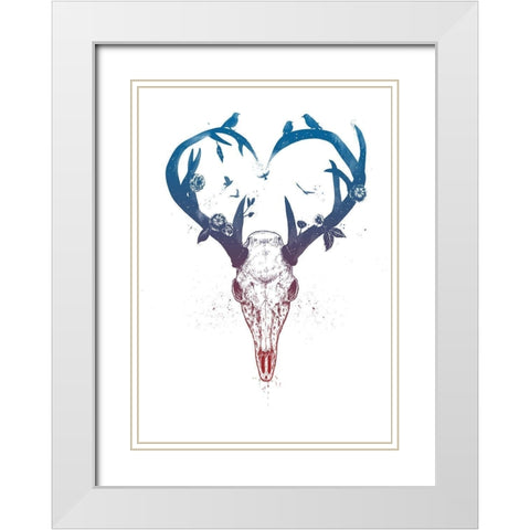 Neverending Love White Modern Wood Framed Art Print with Double Matting by Solti, Balazs