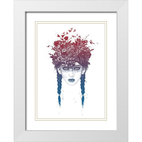 Summer Queen No. 2 White Modern Wood Framed Art Print with Double Matting by Solti, Balazs