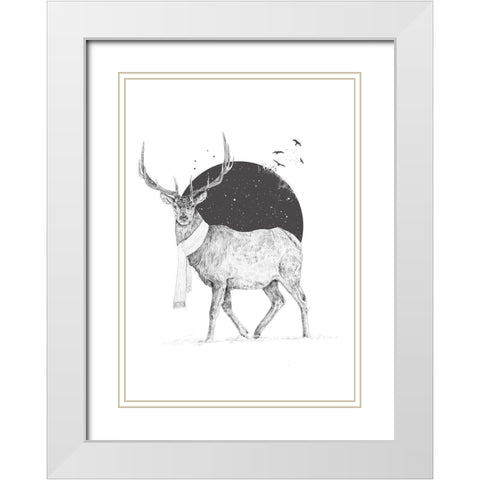 Winter Is All Around White Modern Wood Framed Art Print with Double Matting by Solti, Balazs