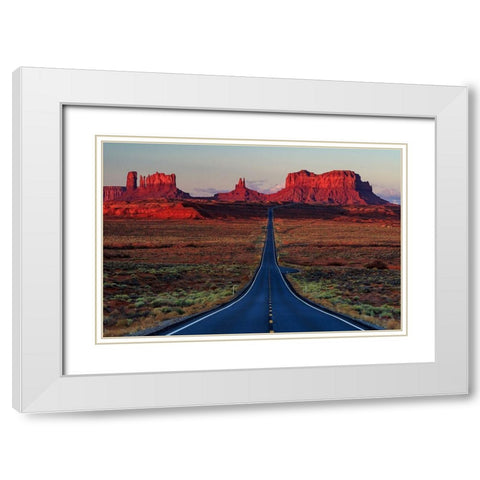 Mile 13 White Modern Wood Framed Art Print with Double Matting by Severn, Shawn-Corinne