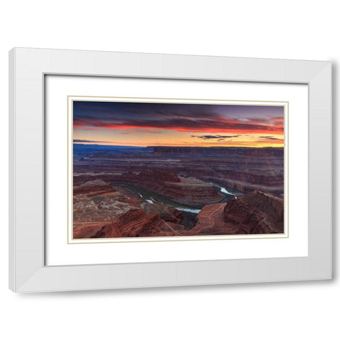 Sunset at Dead Horse White Modern Wood Framed Art Print with Double Matting by Severn, Shawn-Corinne