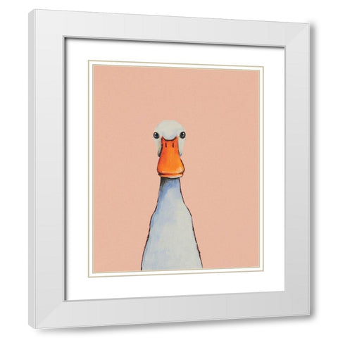 Little Duck White Modern Wood Framed Art Print with Double Matting by Stewart, Lucia