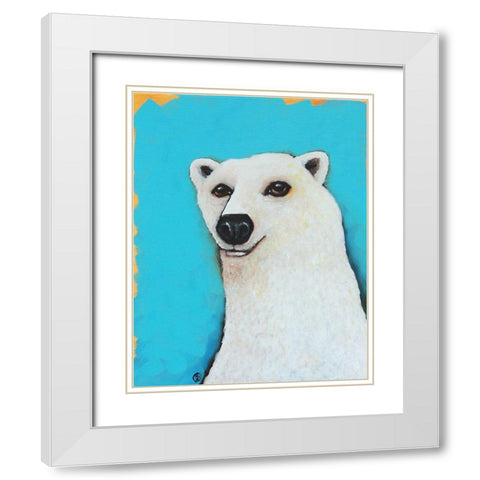 The Cute Polar Bear White Modern Wood Framed Art Print with Double Matting by Stewart, Lucia