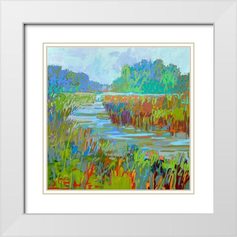 A Bend in the River White Modern Wood Framed Art Print with Double Matting by Schmidt, Jane