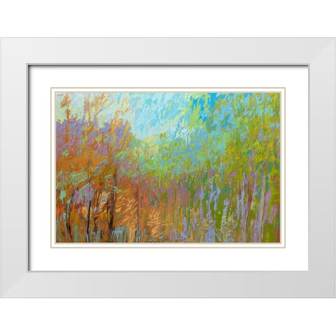 Color Field 55 White Modern Wood Framed Art Print with Double Matting by Schmidt, Jane