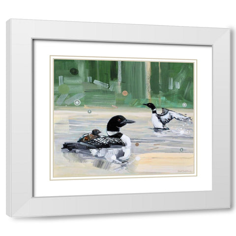 Acting Looney White Modern Wood Framed Art Print with Double Matting by Swanson, Adam