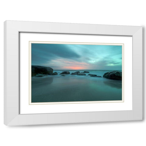 Roving White Modern Wood Framed Art Print with Double Matting by Sieczkiewicz, David A.