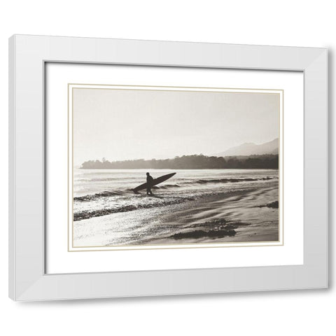 BW Surfer No. 3 White Modern Wood Framed Art Print with Double Matting by Soffia, Myan