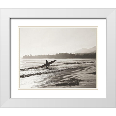 BW Surfer No. 3 White Modern Wood Framed Art Print with Double Matting by Soffia, Myan