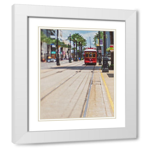 Streetcar White Modern Wood Framed Art Print with Double Matting by Soffia, Myan