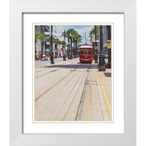 Streetcar White Modern Wood Framed Art Print with Double Matting by Soffia, Myan