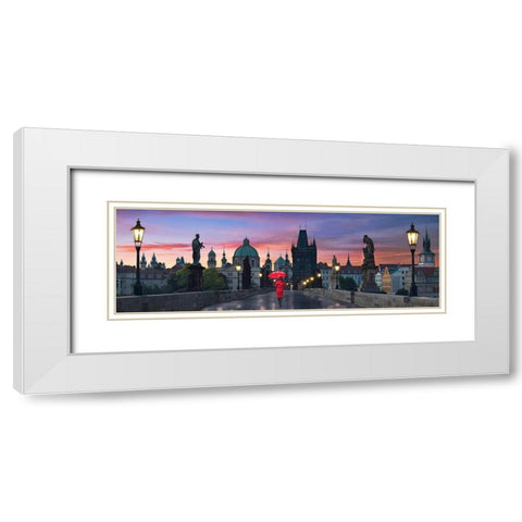 Dawn at Charles Bridge White Modern Wood Framed Art Print with Double Matting by Sie, Lee
