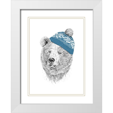 Hello Winter White Modern Wood Framed Art Print with Double Matting by Solti, Balazs