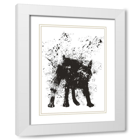 Wet Dog White Modern Wood Framed Art Print with Double Matting by Solti, Balazs