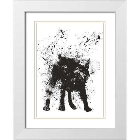 Wet Dog White Modern Wood Framed Art Print with Double Matting by Solti, Balazs