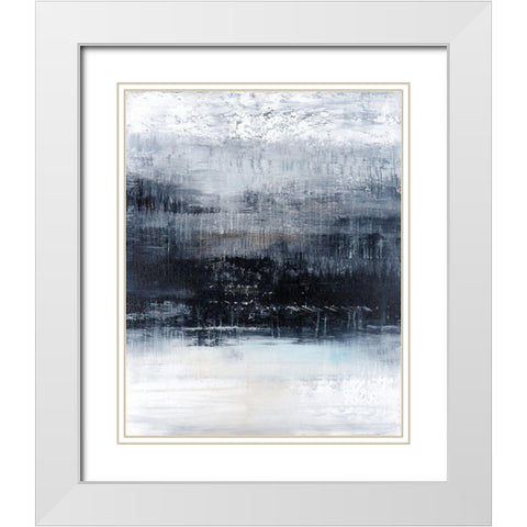 Indgo Night White Modern Wood Framed Art Print with Double Matting by Smach, Radek