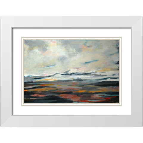 Looking West White Modern Wood Framed Art Print with Double Matting by Schuerbeke, Deanna