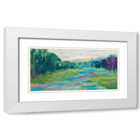 Spring Fed Creek White Modern Wood Framed Art Print with Double Matting by Schmidt, Jane