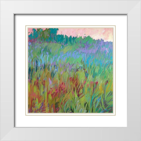 Spring Greens White Modern Wood Framed Art Print with Double Matting by Schmidt, Jane
