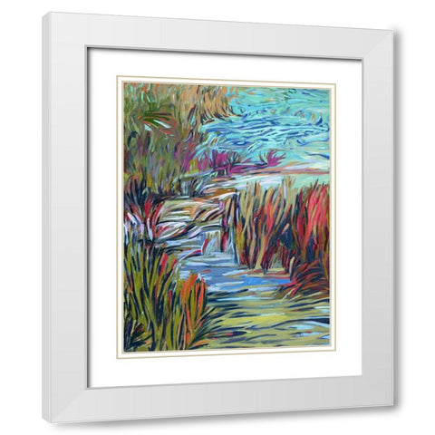 Water Symphony White Modern Wood Framed Art Print with Double Matting by Schmidt, Jane