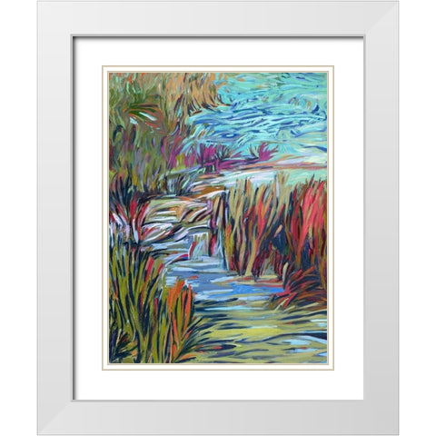 Water Symphony White Modern Wood Framed Art Print with Double Matting by Schmidt, Jane
