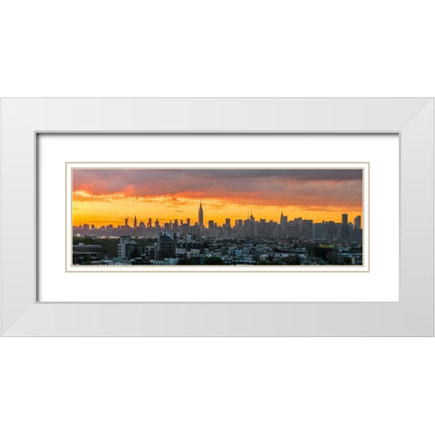 Manhattan Skyline from Brooklyn White Modern Wood Framed Art Print with Double Matting by Silver, Richard
