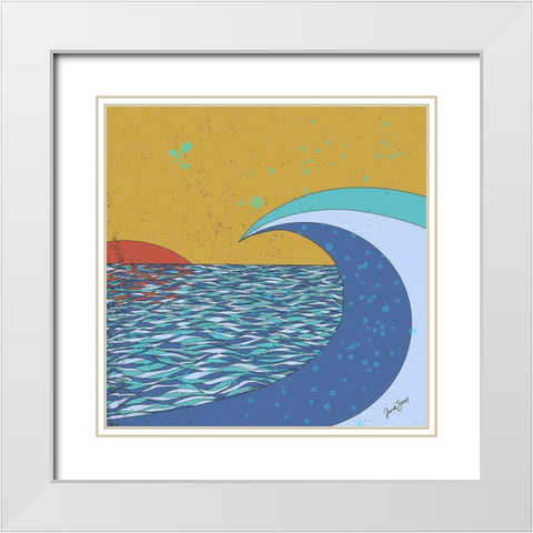 Big Wave White Modern Wood Framed Art Print with Double Matting by Sierer, Trish