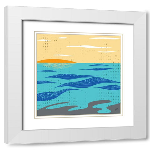 Calm Surf White Modern Wood Framed Art Print with Double Matting by Sierer, Trish