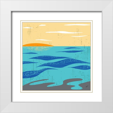 Calm Surf White Modern Wood Framed Art Print with Double Matting by Sierer, Trish