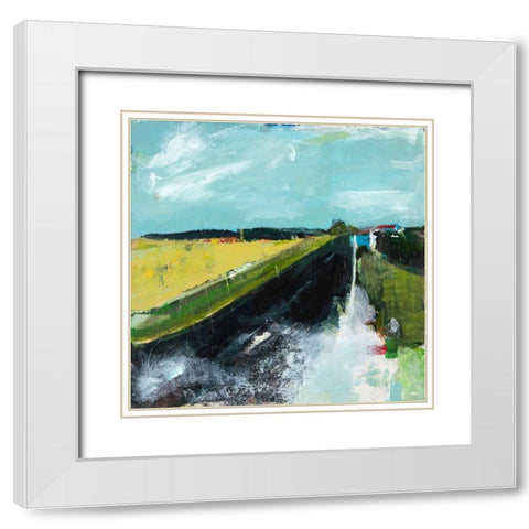 Open Road White Modern Wood Framed Art Print with Double Matting by Schuerbeke, Deanna