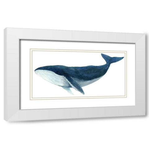 Humpback Whale - Blue White Modern Wood Framed Art Print with Double Matting by Saylor, Jeannine