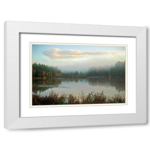 Kingston Reservoir White Modern Wood Framed Art Print with Double Matting by Sinclair, Kelly