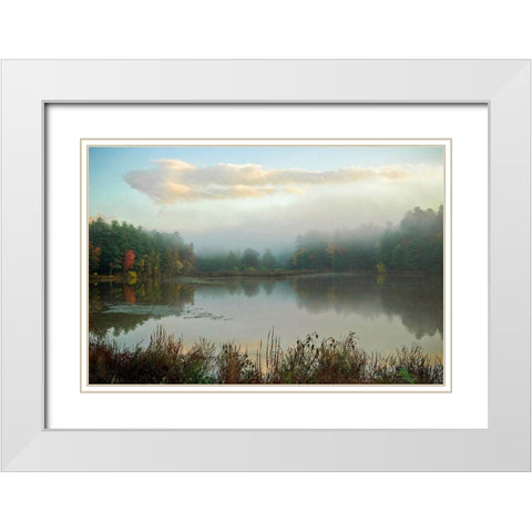 Kingston Reservoir White Modern Wood Framed Art Print with Double Matting by Sinclair, Kelly