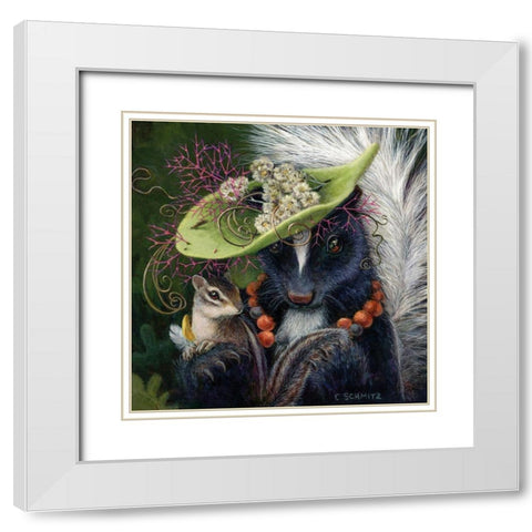 The Hat Maker White Modern Wood Framed Art Print with Double Matting by Schmitz, Carolyn