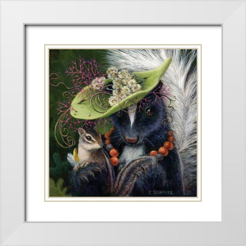 The Hat Maker White Modern Wood Framed Art Print with Double Matting by Schmitz, Carolyn