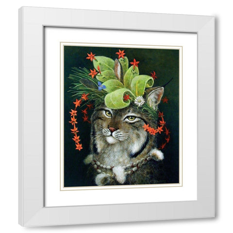 Glorious Forest Hat White Modern Wood Framed Art Print with Double Matting by Schmitz, Carolyn