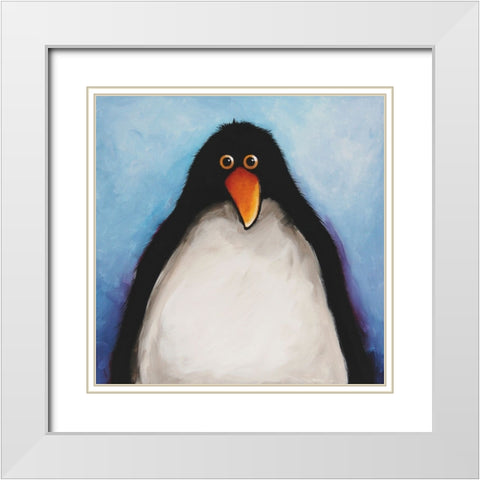 My Penguin White Modern Wood Framed Art Print with Double Matting by Stewart, Lucia