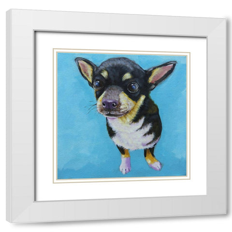 Rachels Dog White Modern Wood Framed Art Print with Double Matting by Stewart, Lucia