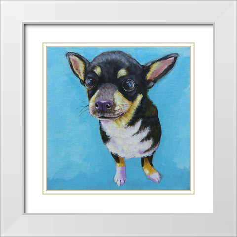 Rachels Dog White Modern Wood Framed Art Print with Double Matting by Stewart, Lucia