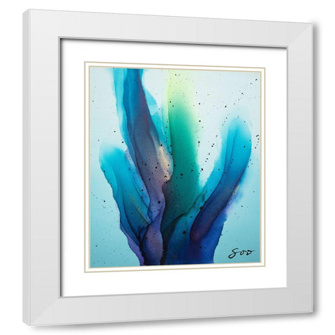 Blue Romance White Modern Wood Framed Art Print with Double Matting by SoosooStudios