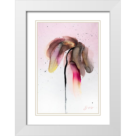 Rebirth White Modern Wood Framed Art Print with Double Matting by SoosooStudios