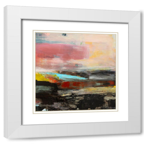 Strata White Modern Wood Framed Art Print with Double Matting by Schuerbeke, Deanna