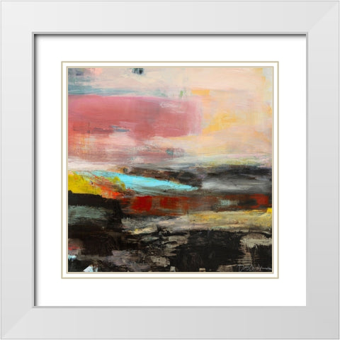 Strata White Modern Wood Framed Art Print with Double Matting by Schuerbeke, Deanna