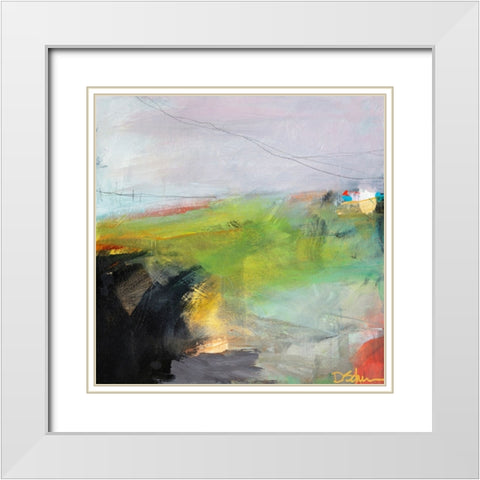 Distant Fields White Modern Wood Framed Art Print with Double Matting by Schuerbeke, Deanna