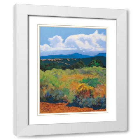 Distant Hills White Modern Wood Framed Art Print with Double Matting by Silverwood, Mary