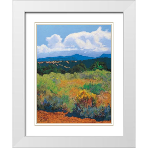 Distant Hills White Modern Wood Framed Art Print with Double Matting by Silverwood, Mary