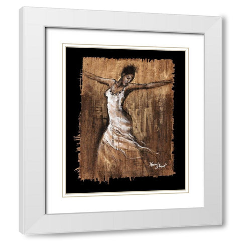 Graceful Motion I White Modern Wood Framed Art Print with Double Matting by Stewart, Monica