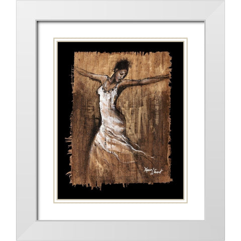 Graceful Motion I White Modern Wood Framed Art Print with Double Matting by Stewart, Monica