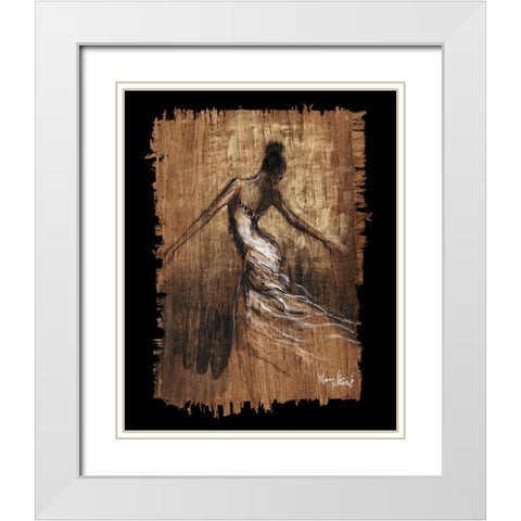 Graceful Motion III White Modern Wood Framed Art Print with Double Matting by Stewart, Monica